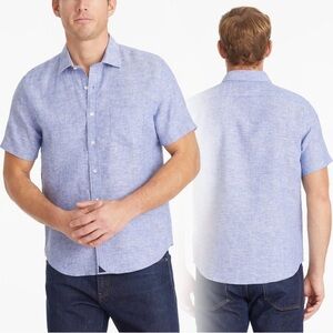 UNTUCKit Mens Valente WR Linen Short Sleeve Button‎ Up Shirt